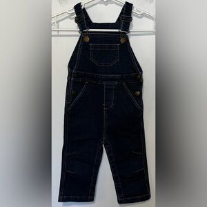 Hanna Andersson Dark Wash Denim Jean Overalls Toddler 18/24 Months 80cm
